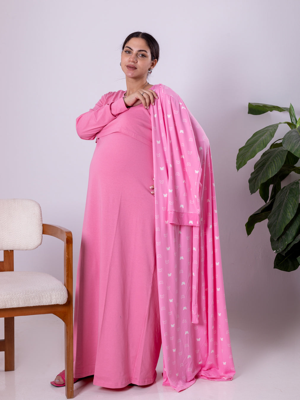 Pink Butterfly Robe ( Autumn Set )