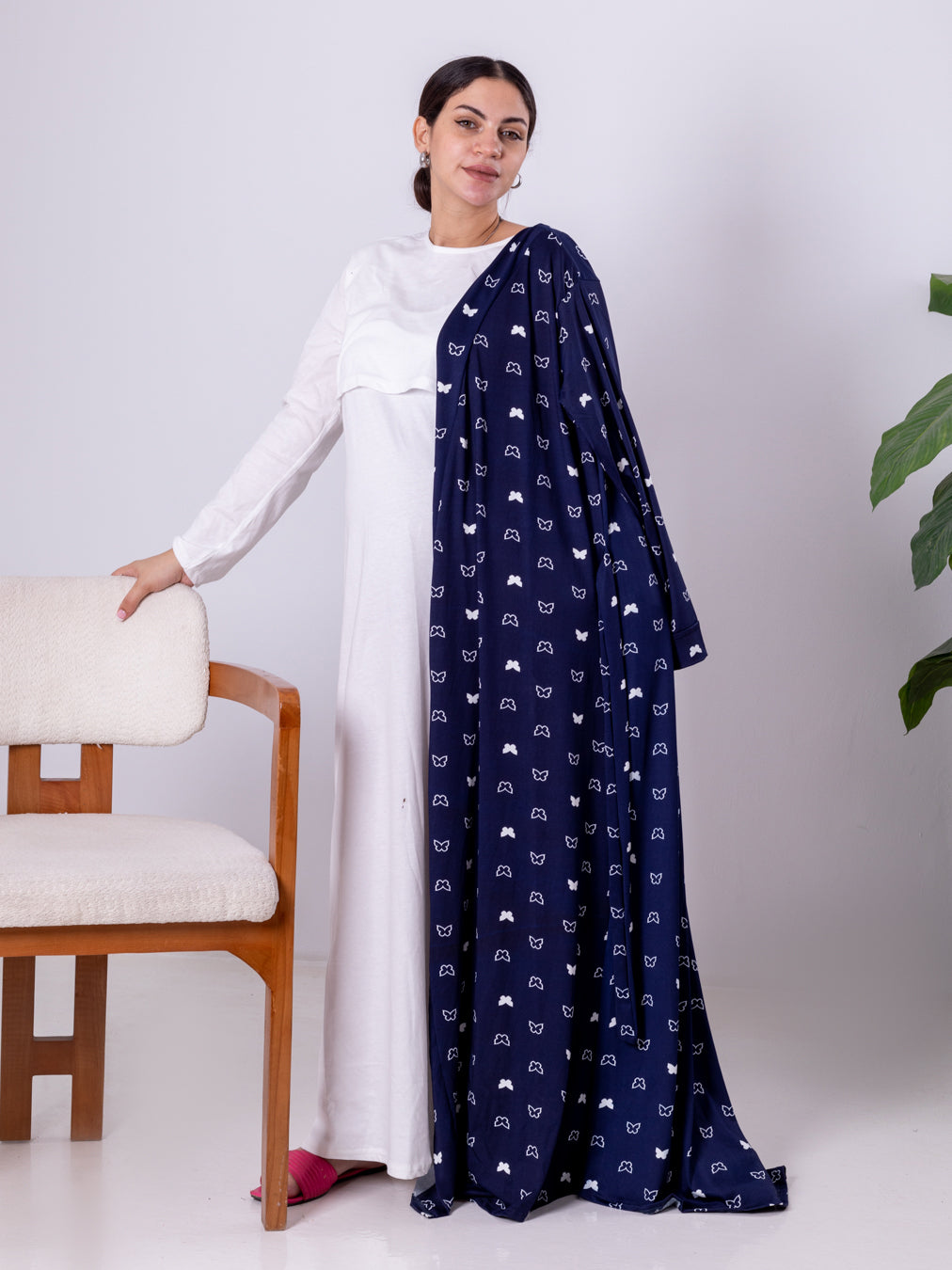 Navy Butterfly Robe ( Autumn Set )