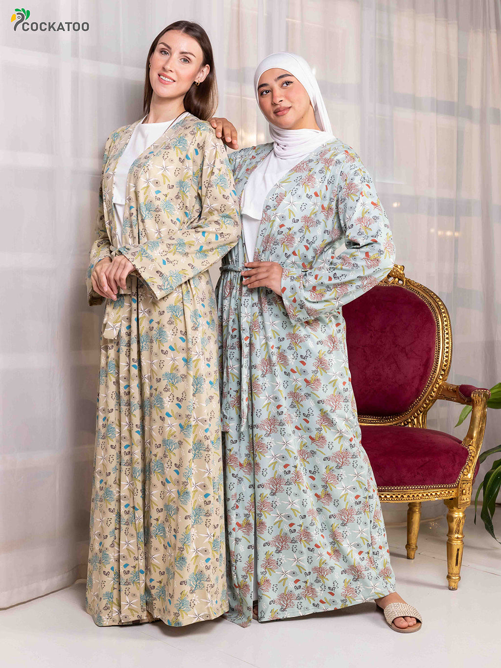 طقم روب بنقشة الزهور