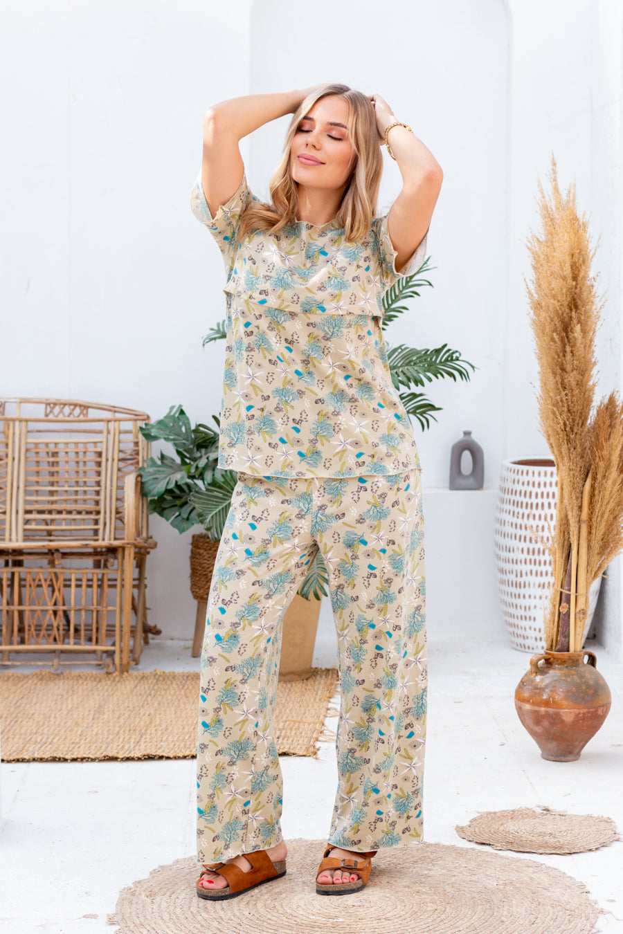 Wild Blossom Nursing Pajama Set