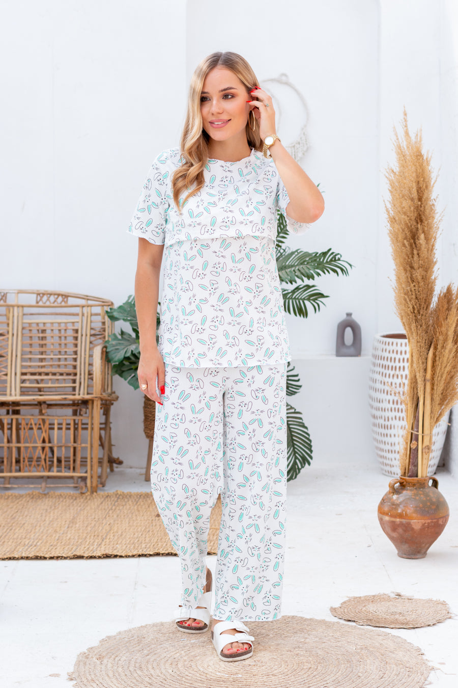 Bunny Nursing Pajama Set